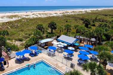 tiki bar aerial pool