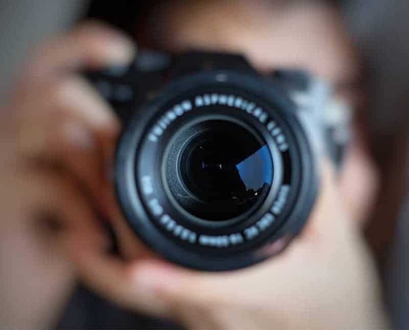 closeup of camera lens